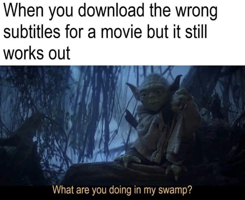 yoda star wars the empire strikes back daps magic - When you download the wrong subtitles for a movie but it still works out What are you doing in my swamp?