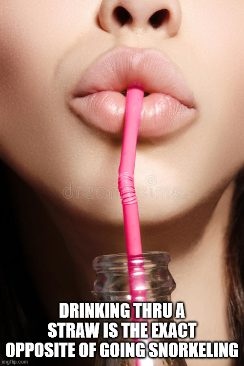 lip - dream Drinking Thru A Straw Is The Exact Opposite Of Going Snorkeling imgflip.com