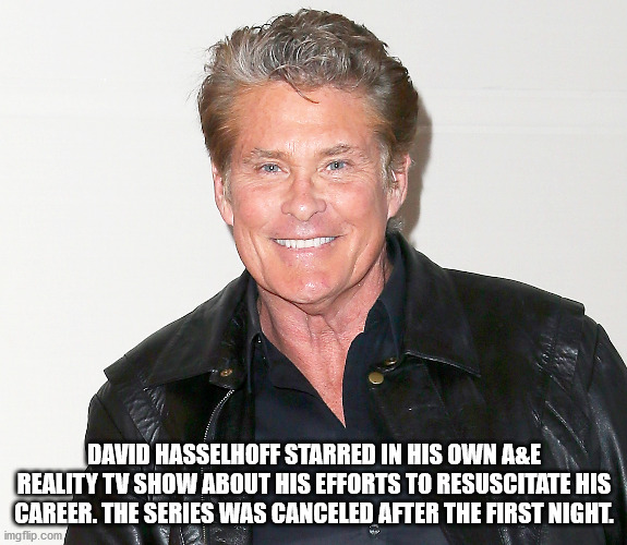 david hasselhoff memes - David Hasselhoff Starred In His Own A&E Reality Tv Show About His Efforts To Resuscitate His Career. The Series Was Canceled After The First Night. imgflip.com e S Amas But Ase Nts The Resuscipate His