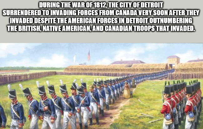 british forces bombard detroit - During The War Of 1812, The City Of Detroit Surrendered To Invading Forces From Canada Very Soon After They Invaded Despite The American Forces In Detroit Outnumbering The British, Native American, And Canadian Troops That