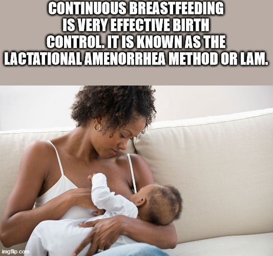 breastfeeding mom - Continuous Breastfeeding Is Very Effective Birth Control. It Is Known As The Lactational Amenorrhea Method Or Lam. imgflip.com