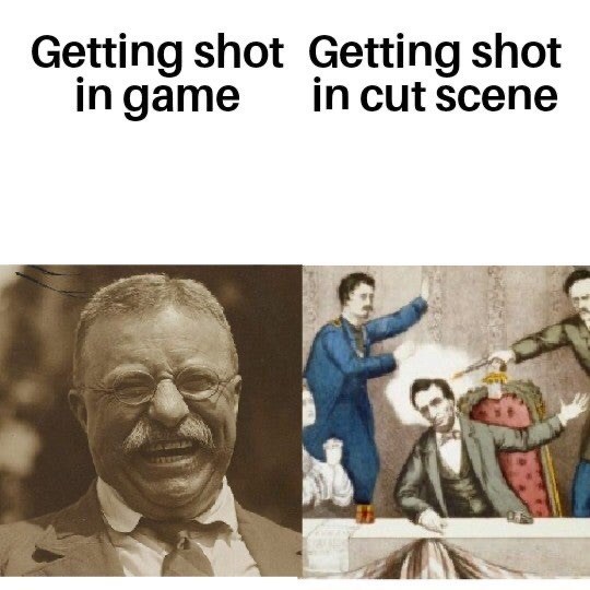 teddy roosevelt - Getting shot Getting shot in game in cut scene