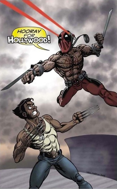 deadpool vs wolverine meme - Hooray Hollywood!