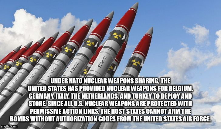 unexpected facts you now know - under nato nuclear weapons sharing the united states has provided nuclear weapons for belgium, germany, italy, the netherlands and turkey to deply and store. Since all U.S. nuclear weapons are protected with permissive acti