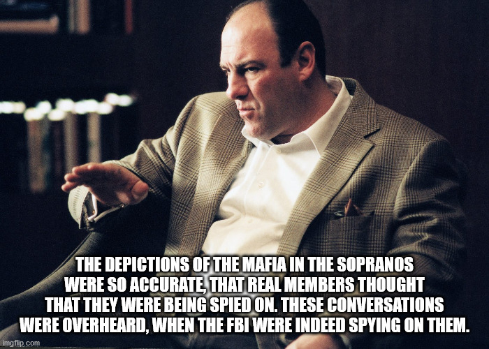 unexpected facts you now know - The Depictions Of The Mafia In The Sopranos Were So Accurate That Real Members Thought That They Were Being Spied On. These Conversations Were Overheard. When The Fbi Were Indeed Spying On them