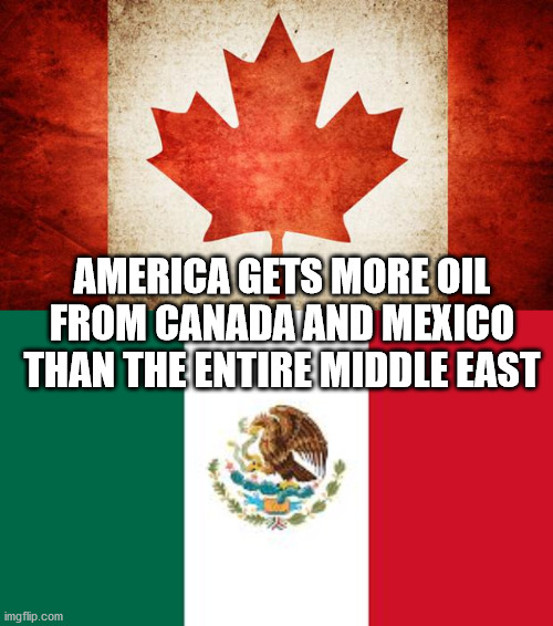 America Gets More Oil From Canada And Mexico Than The Entire Middle East