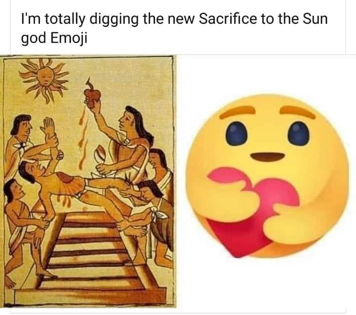 aztec people - I'm totally digging the new Sacrifice to the Sun god Emoji