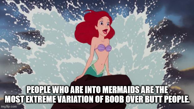 ariel the little mermaid - People Who Are Into Mermaids Are The Most Extreme Variation Of Boob Over Butt People. imgflip.com