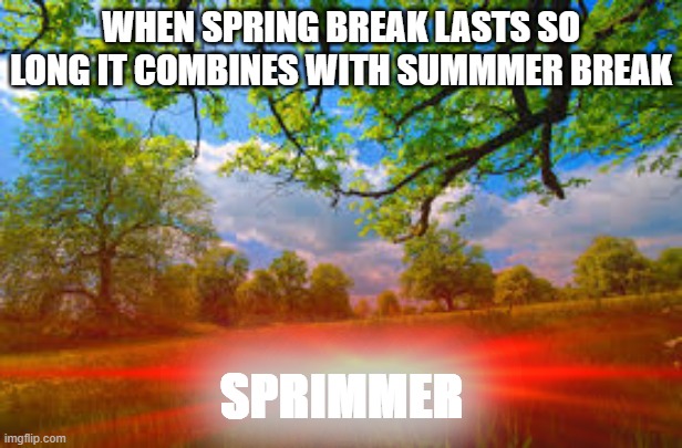 natural beauty - When Spring Break Lasts So Long It Combines With Summmer Break Sprimmer imgflip.com