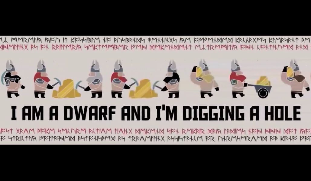 poster - Hmmmm Men It Krubim Te PABRA14 PmHX4 Pm Fppm Mmm Krkaaxmy KIMAUR1 Pm Inmix Mm Ramma Umrimmbmr Pmn Mmkmtam 1 Mairmata Ny Afthamanm I Am A Dwarf And I'M Digging A Hole Ikut Xam Perm Lmlarm Ntiam Nahx Mmkm Af Rmknr Sr Maximu Yn Nnn Metam FhTRIKTI Pe