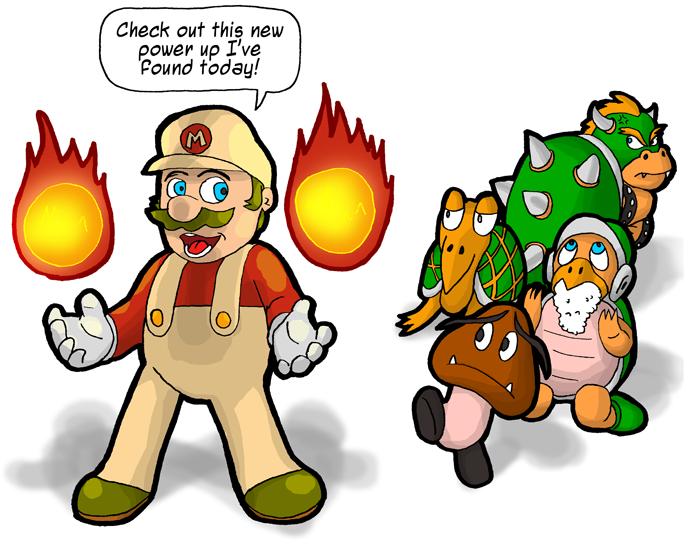 fire flower mario - Check out this new power up I've found today! M lo