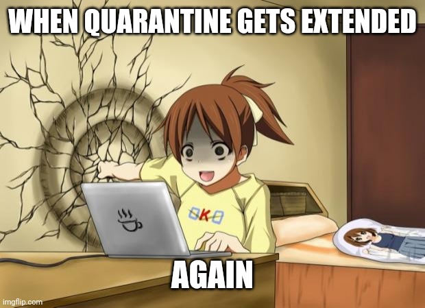 frustration anime - When Quarantine Gets Extended ska Again imgflip.com
