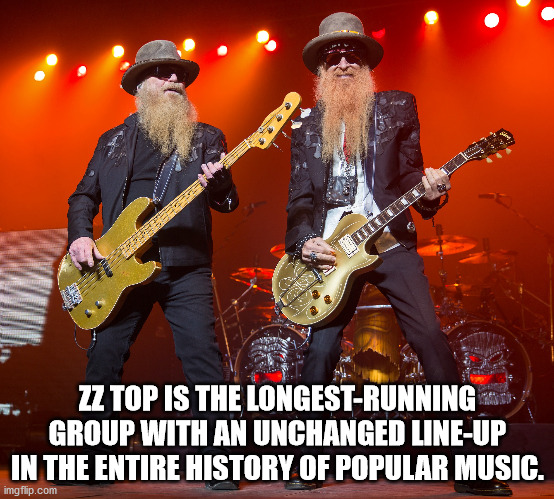 zz top glastonbury 2016 - Zz Top Is The LongestRunning Group With An Unchanged LineUp In The Entire History Of Popular Music. imgflip.com