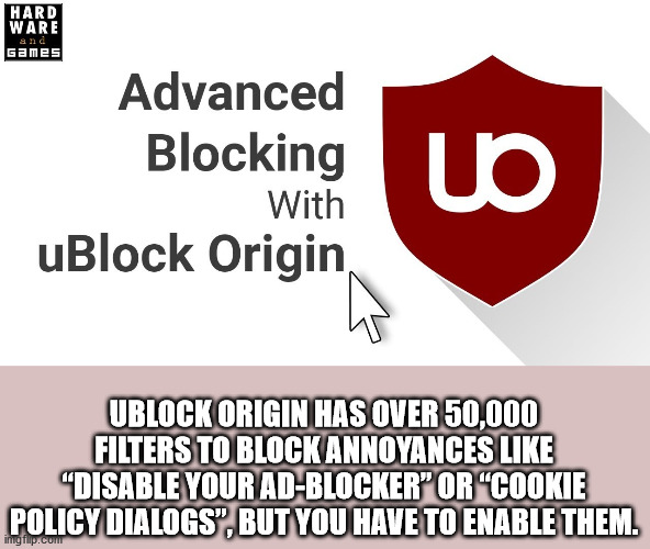 perra de copetran - Hard Ware Games Advanced Blocking Ud With uBlock Origin Ublock Origin Has Over 50,000 Filters To Block Annoyances "Disable Your AdBlocker" Or "Cookie Policy Dialogs", But You Have To Enable Them. ingilip.com