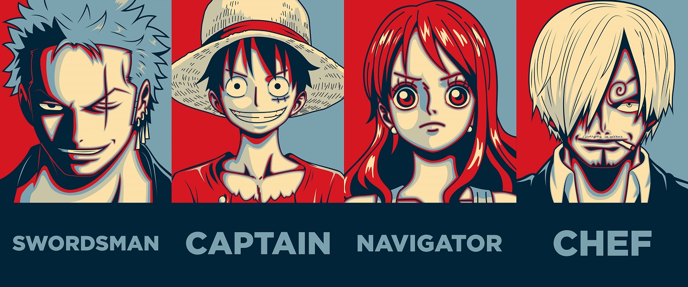 cartoon - Swordsman Captain Navigator Chef