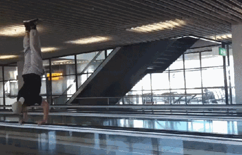 airport rowing gif