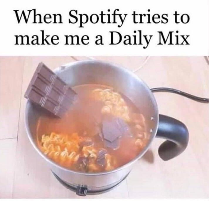spotify daily mix meme - When Spotify tries to make me a Daily Mix