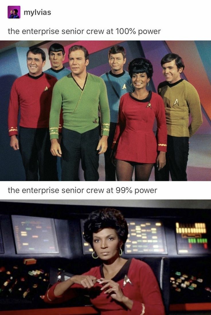star trek 1960's - mylvias the enterprise senior crew at 100% power the enterprise senior crew at 99% power