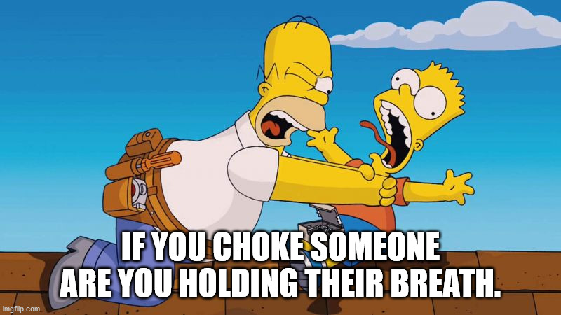 homer and bart - If You Choke Someone Are You Holding Their Breath. imgflip.com