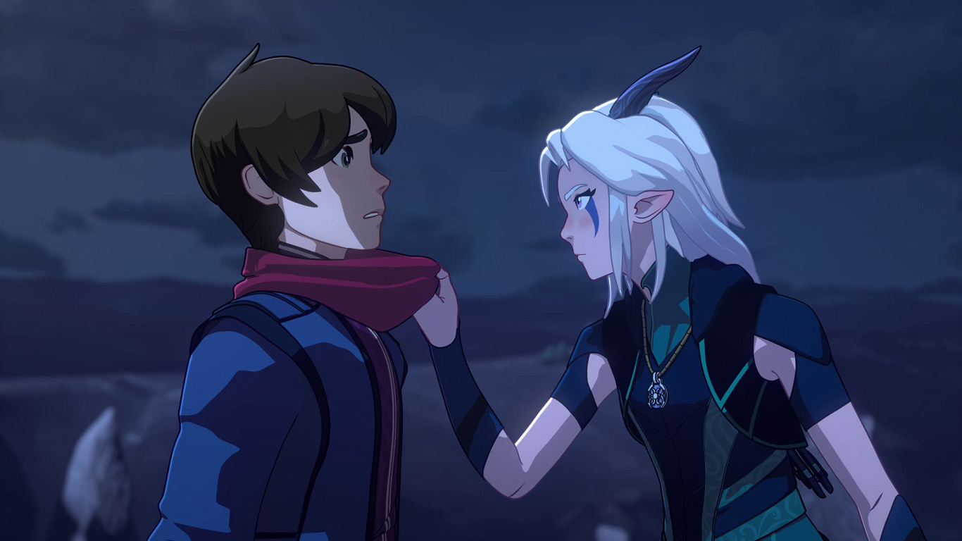 dragon prince rayla and callum gif