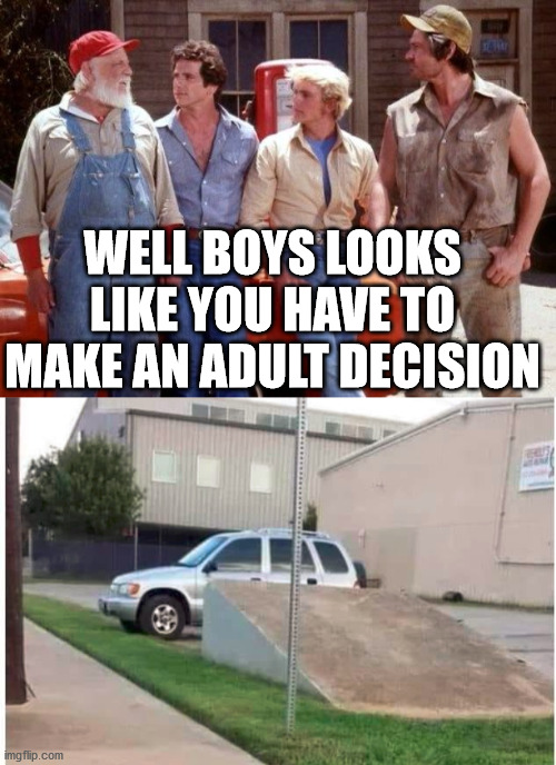 stand up take action - Well Boys Looks You Have To Make An Adult Decision imgflip.com