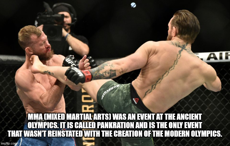 mcgregor cerrone kick - Air Ufc en 238 Mma Mixed Martial Arts Was An Event At The Ancient Olympics. It Is Called Pankration And Is The Only Event That Wasn'T Reinstated With The Creation Of The Modern Olympics. imgflip.com