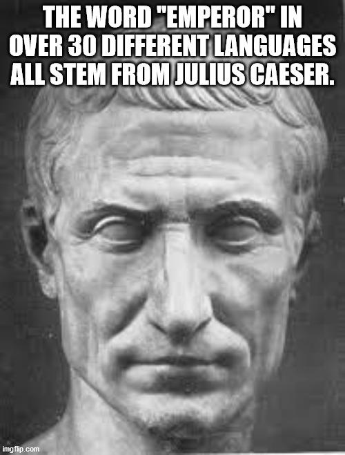 julius caesar - The Word "Emperor" In Over 30 Different Languages All Stem From Julius Caeser. imgflip.com