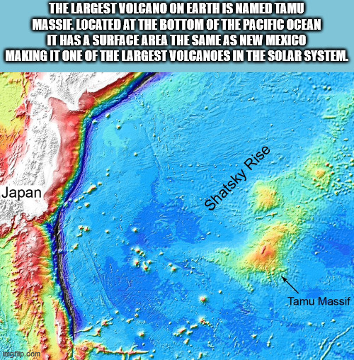 water resources - The Largest Volcano On Earth Is Named Tamu Massie. Located At The Bottom Of The Pacific Ocean It Has A Surface Area The Same As New Mexico Making It One Of The Largest Volcanoes In The Solar System Shatsky Rise Japan Tamu Massif ingflip.