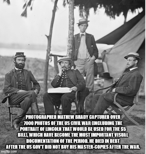 mathew brady civil war photography - Photographer Mathew Brady Captured Over 7000 Photos Of The Us Civil War Cincluding The Portrait Of Lincoln That Would Be Used For The $5 Billi, Which Have Become The Most Important Visual Documentation Of The Period. H