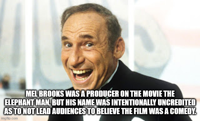 Mel Brooks Was A Producer On The Movie The Elephant Man, But His Name Was Intentionally Uncredited As To Not Lead Audiences To Believe The Film Was A Comedy.