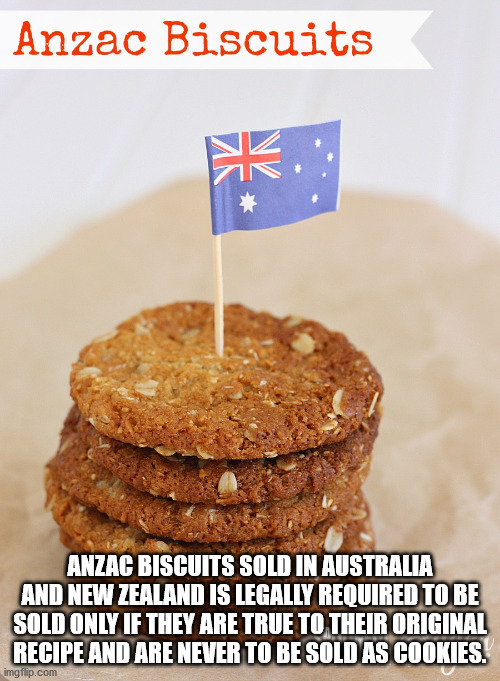 Anzac Biscuits Anzac Biscuits Sold In Australia And New Zealand Is Legally Required To Be Sold Only If They Are True To Their Original Recipe And Are Never To Be Sold As Cookies.