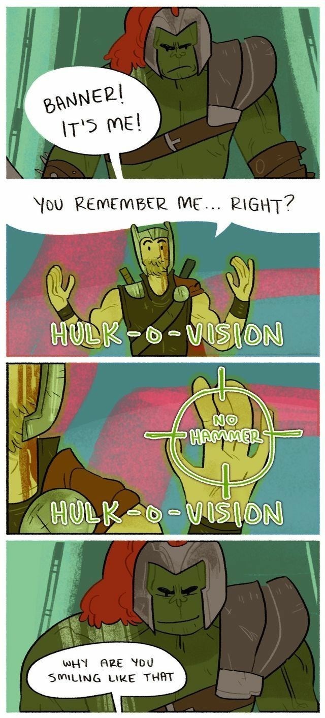 avengers funny comics thor - Banner! It'S Me! You Remember Me... Right? Hulk OVision No Hammer Hulk 0 Vision Why Are You Smiling That
