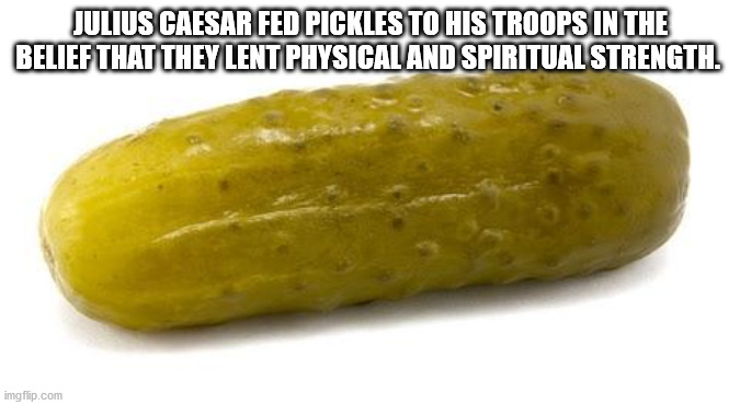 thought you were never coming - Julius Caesar Fed Pickles To His Troops In The Belief That They Lent Physical And Spiritual Strength. imgflip.com