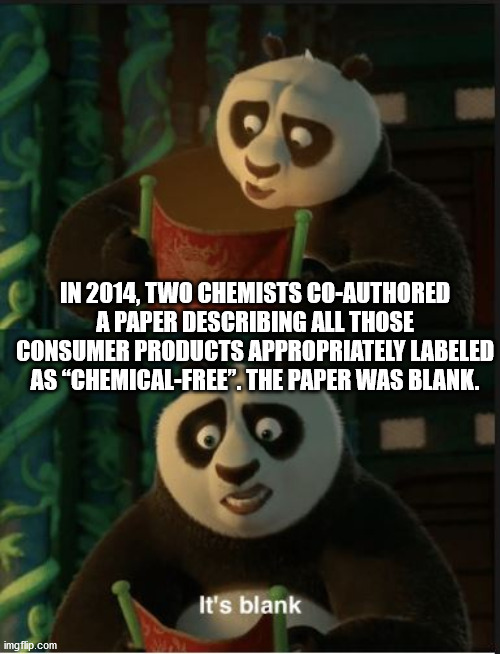 its blank meme - In 2014, Two Chemists CoAuthored A Paper Describing All Those Consumer Products Appropriately Labeled As ChemicalFree". The Paper Was Blank. It's blank imgflip.com