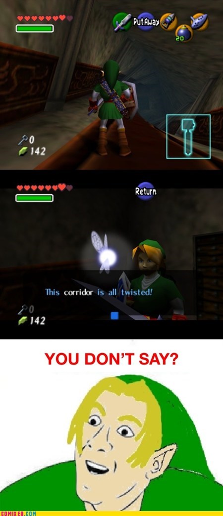 zelda ocarina of time - Put Away 20 20 142 Return This corridor is all twisted! 142 You Don'T Say? Comixed.Com