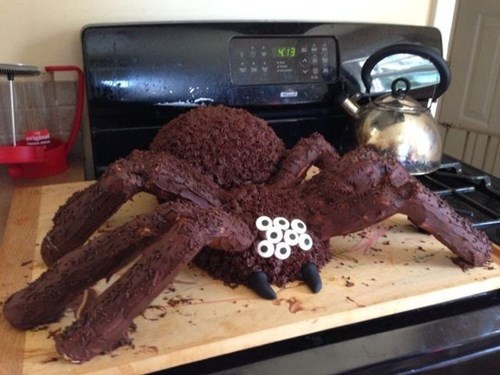 diy tarantula birthday cake -