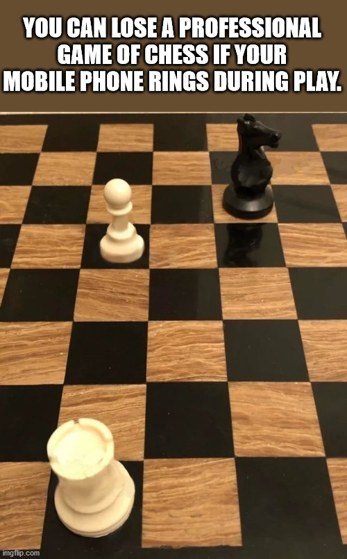 chess meme - You Can Lose A Professional Game Of Chess If Your Mobile Phone Rings During Play. imgflip.com