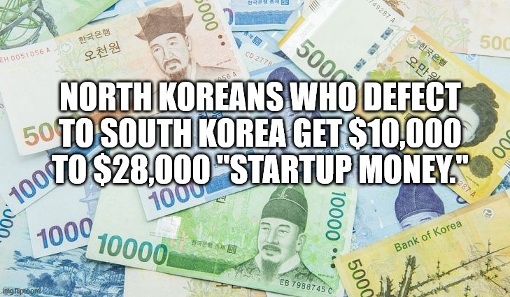 south korean won - 149287 0 5000 , 10 500 Cd 2778 50000 1 0051056 4 10040$28,000 "Startup Money." North Koreans Who Defect 50 To South Korea Get $10,000 016A 000 1000 10000 1000 10000 Bank of Korea ... Eb 7988745 0 5000 imgflip.com