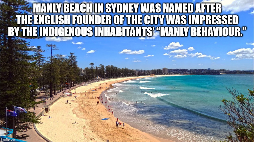 coast - Manly Beach In Sydney Was Named After The English Founder Of The City Was Impressed By The Indigenous Inhabitants'Manly Behaviour." imgflip.com