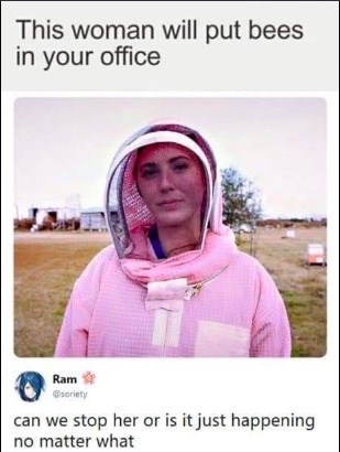 woman will put bees in your office - This woman will put bees in your office Ram seriety can we stop her or is it just happening no matter what