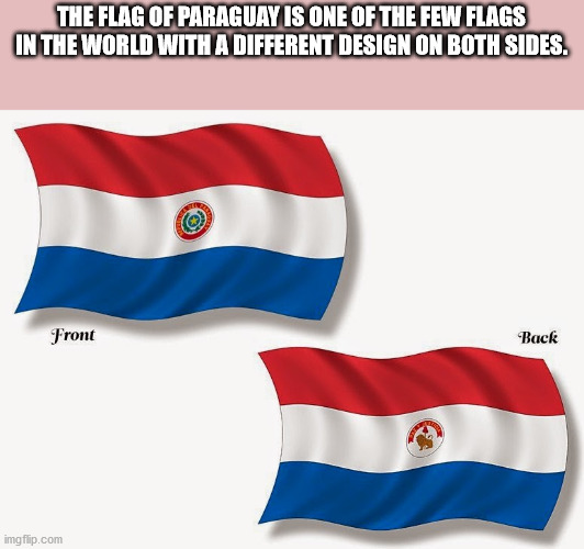 thunder and lightning - The Flag Of Paraguay Is One Of The Few Flags In The World With A Different Design On Both Sides. 0 Front Back imgflip.com