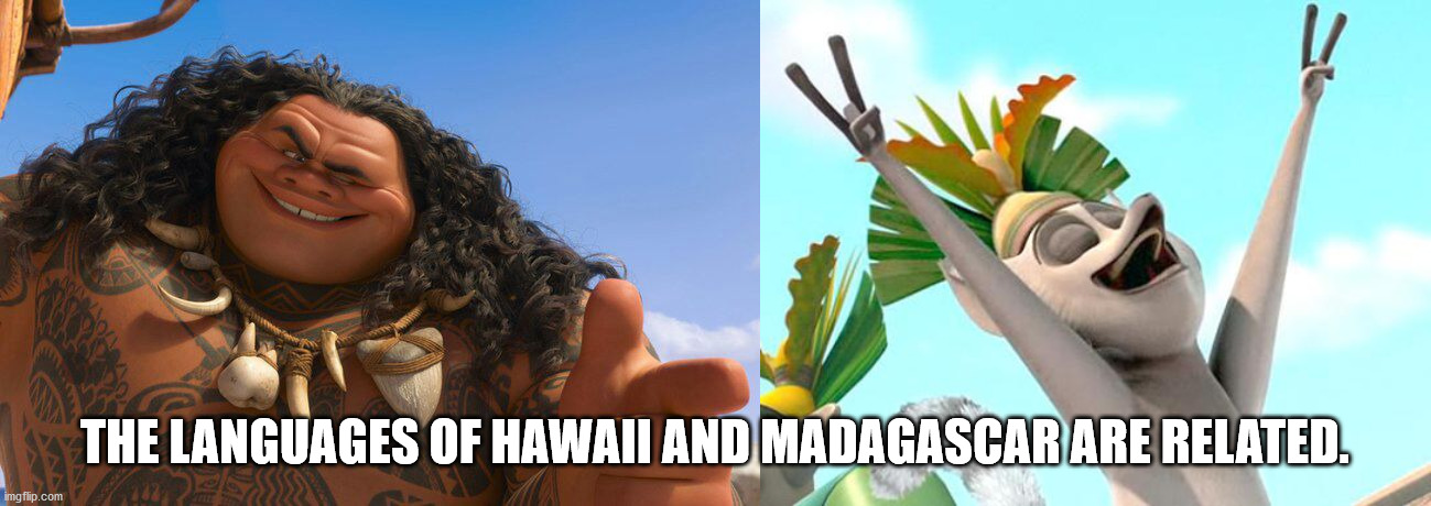 king julian madagascar meme - The Languages Of Hawaii And Madagascar Are Related. imgflip.com