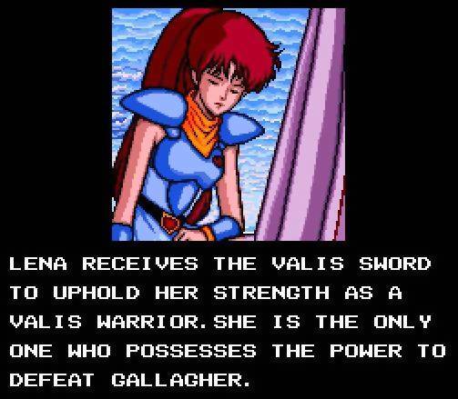 Lena Receives The Valis Sword To Uphold Her Strength As A Valis Warrior. She Is The Only One Who Possesses The Power To Defeat Gallagher.