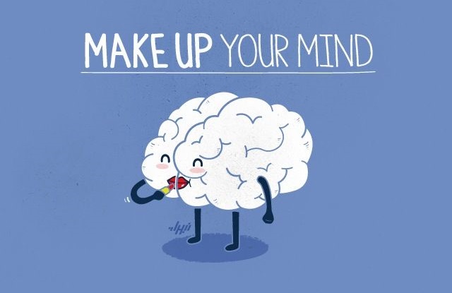 pun illustrations - Make Up Your Mind