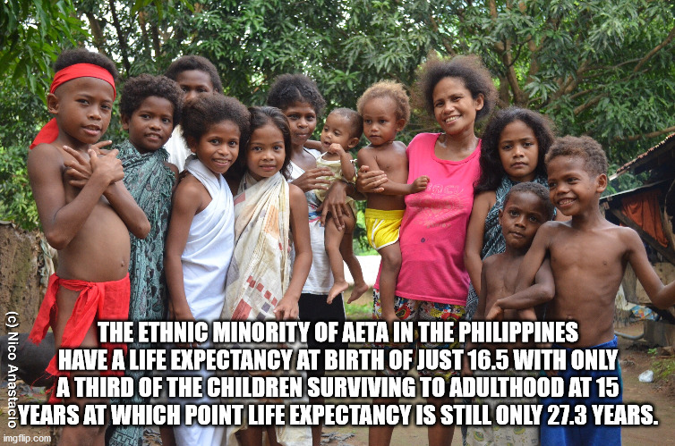 aetas philippines - c Nico Anastacio The Ethnic Minority Of Aeta In The Philippines Have A Life Expectancy At Birth Of Just 16.5 With Only A Third Of The Children Surviving To Adulthood At 15 Years At Which Point Life Expectancy Is Still Only 27.3 Years. 