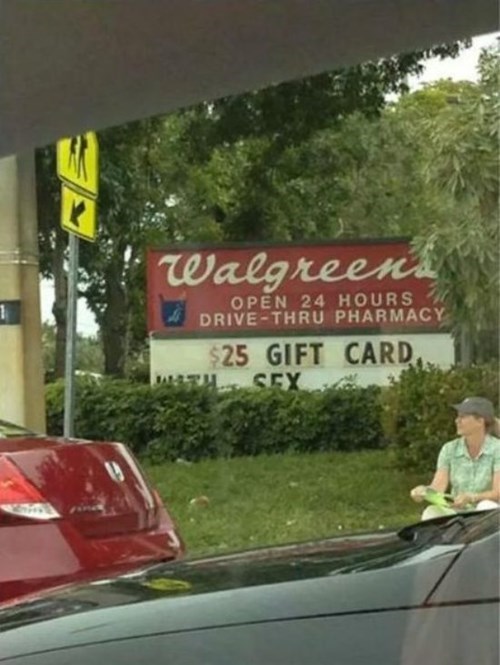 walgreens - Walgreens 1 Open 24 Hours DriveThru Pharmacy $25 Gift Card Sex