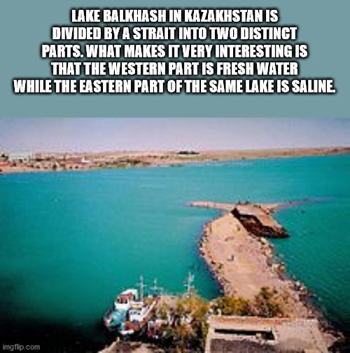 xzibit yo dawg - Lake Balkhash In Kazakhstan Is Divided By A Strait Into Two Distinct Parts. What Makes It Very Interesting Is That The Western Part Is Fresh Water While The Eastern Part Of The Same Lake Is Saline. imgflip.com