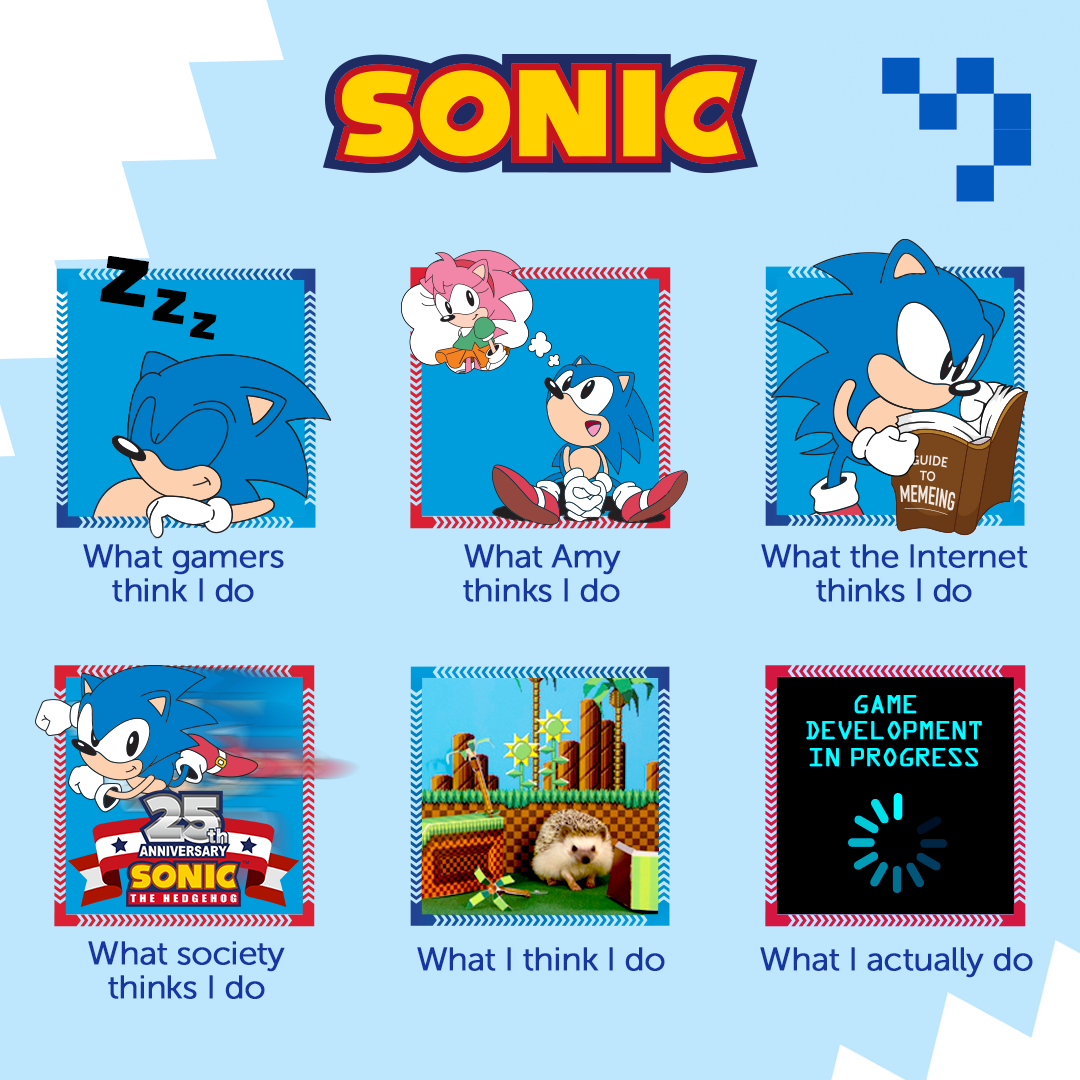 sonic meme - Sonic Zz A De To Ko Meneng What gamers think I do What Amy thinks I do What the Internet thinks I do Game Development In Progress Anniversary >>>>>>>>>>>>>>>>> Sonic The Bedreebo What society thinks I do What I think I do What I actually do