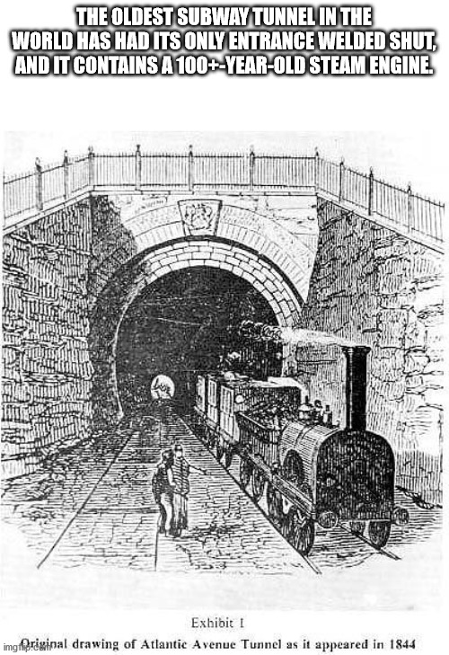 atlantic avenue tunnel - The Oldest Subway Tunnel In The World Has Had Its Only Entrance Welded Shut, And It Contains A 100YearOld Steam Engine. Exhibiti imgriginal drawing of Atlantic Avenue Tunnel as it appeared in 1844