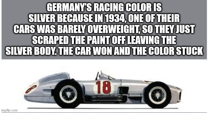 sad cat - Germany'S Racing Color Is Silver Because In 1934, One Of Their Cars Was Barely Overweight, So They Just Scraped The Paint Off Leaving The Silver Body. The Car Won And The Color Stuck 18 imgflip.com